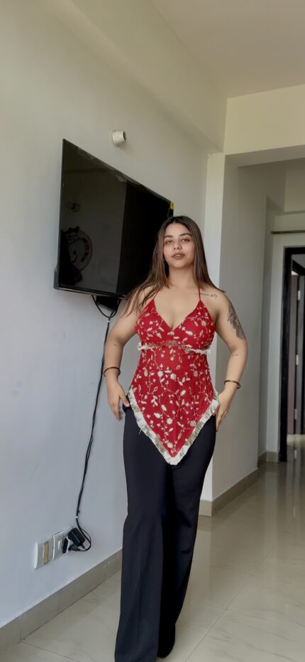 Aayu’s Red V Shape Kurti